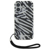 Karl Lagerfeld IML Zebra Pattern & Cord - Coque pour iPhone 16 (noir)