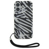 Karl Lagerfeld IML Zebra Pattern & Cord - Hülle für iPhone 16 (schwarz)