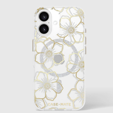 Pouzdro Case-Mate Floral Gems MagSafe - iPhone 16 (zlaté)