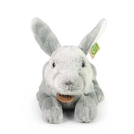 MASKOTKA PLUSZOWA DUŻY SZARY KRÓLIK REALISTYCZNY 33cm RAPPA ECO DLA DZIECKA