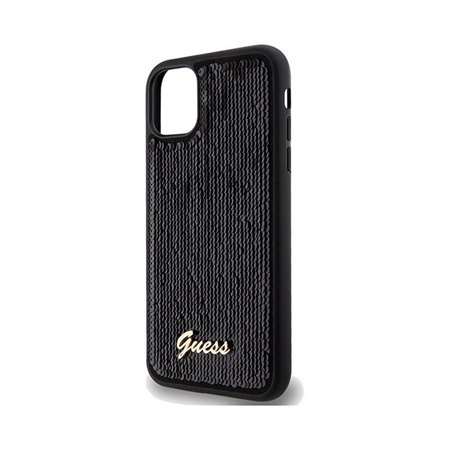 Guess Sequin Script Metal - Coque iPhone 11 (noir)