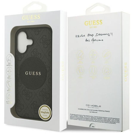 Guess 4G Circle Classic Logo MagSafe – Hülle iPhone 17 (Schwarz)