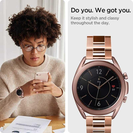 Spigen Modern Fit szalag - karkötő Samsung Galaxy Watch 4 / 5 / 5 Pro / 6 (rózsaszín arany)