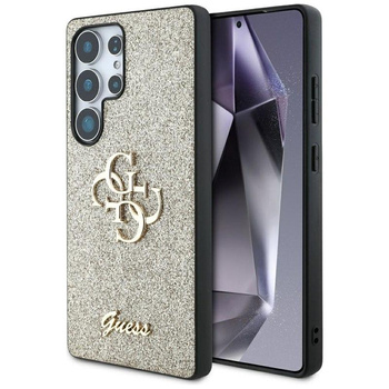 Guess Fixed Glitter Big 4G Metal Logo - Case for Samsung Galaxy S25 Ultra (Gold)