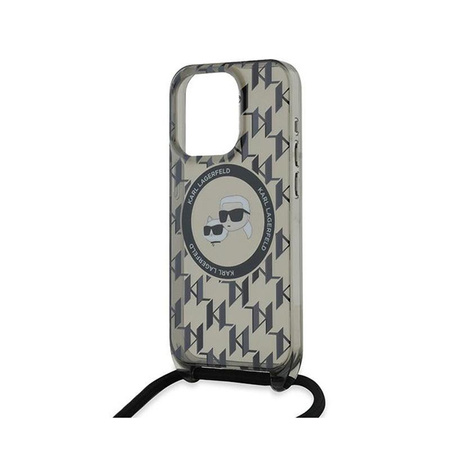 Karl Lagerfeld IML Crossbody Monogram Karl & Choupette Head MagSafe - iPhone 15 Pro tok (fekete)