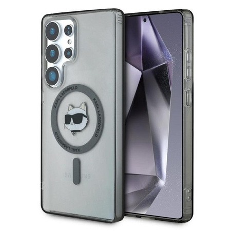 Karl Lagerfeld Bouton Tête de Choupette Logo imprimé MagSafe - Étui Samsung Galaxy S25 Ultra (noir)