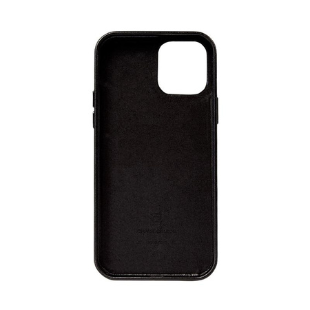 Crong Essential Cover - Etui en cuir pour iPhone 12 Pro Max (noir)