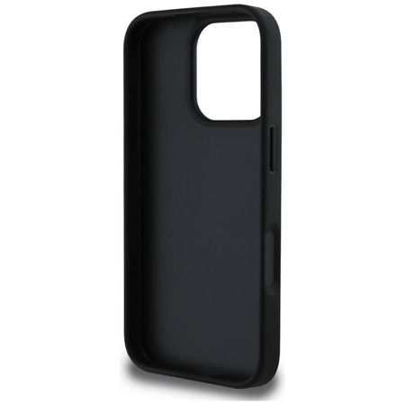 Guess Grained Big 4G Logo Small Classic Logo - Coque pour iPhone 16 Pro Max (noir)