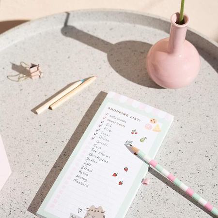 Pusheen - Magnetic notepad / shopping list for fridge + pencil (10 x 21 cm)