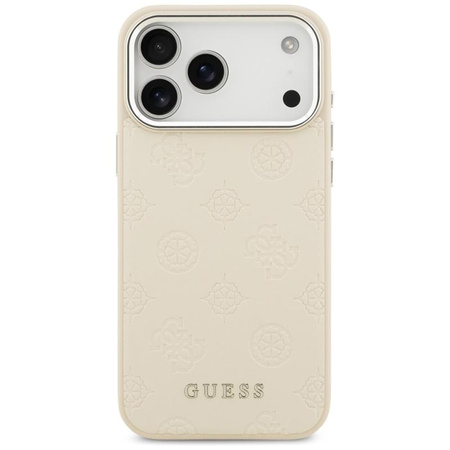 ETUI DO IPHONE 17 PRO MAX do MAGSAFE GUESS ORYGINALNE BEŻOWE SKÓRZANE MODNE