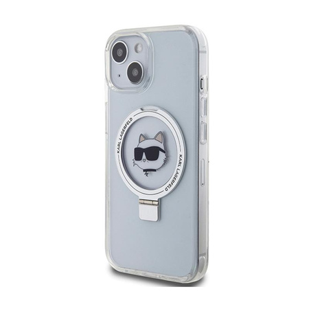 Karl Lagerfeld Ring Stand Choupette Head MagSafe - iPhone 15 Case (white)