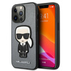 Karl Lagerfeld Saffiano Ikonik Patch - pouzdro pro iPhone 13 Pro (stříbrné)