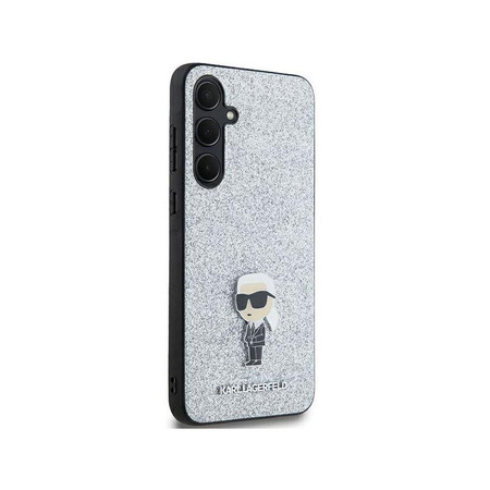 Karl Lagerfeld Fixed Glitter Ikonik Logo Metal Pin - Samsung Galaxy A55 5G Tasche (silber)