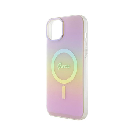 Guess IML Irizáló MagSafe - iPhone 15 Plus tok (rózsaszín)