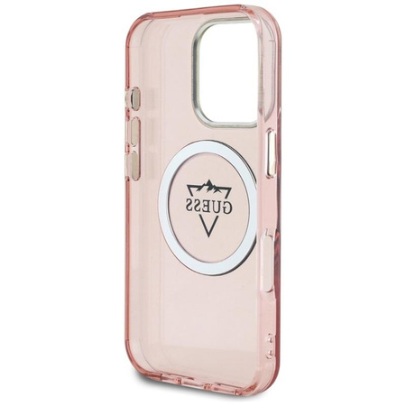 Guess IML Metal Mountain Logo MagSafe - Coque pour iPhone 16 Pro Max (rose)