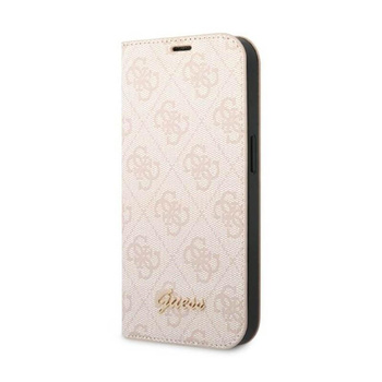 Guess 4G Metall Kamera Umriss Booktype Fall - iPhone 14 Fall (rosa)