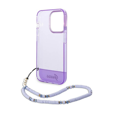 Guess Translucent Pearl Strap - iPhone 14 Pro Tasche (lila)