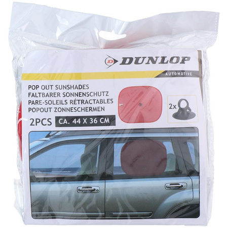 Dunlop - Sluneční clona pro boční okna automobilu 36x44 cm 2 ks. (červená) 