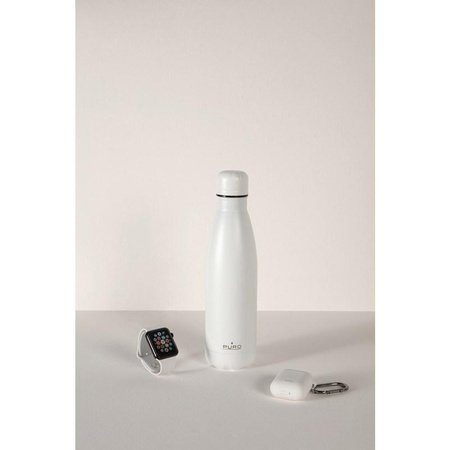 PURO ICON - Rozsdamentes acél termikus palack 500 ml (fehér) (porszórt bevonat)