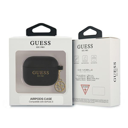 Guess 4G Charms Silicone Case - AirPods 3 Case (Black)
