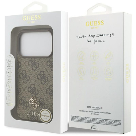 ETUI MAGSAFE GUESS DO IPHONE 17 PRO BRĄZOWE CASE MAGNETYCZNE ELEGANCKIE