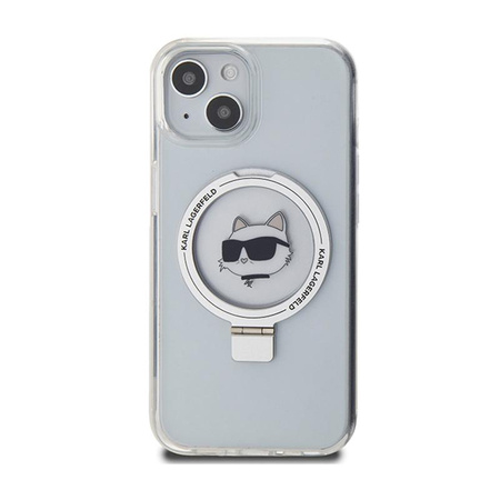 Karl Lagerfeld Ring Stand Choupette Head MagSafe - iPhone 15 Case (bílý)
