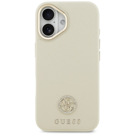 Guess Grained Strass Logo MagSafe - Case iPhone 17 (beige)