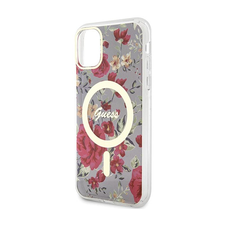 Guess Flower MagSafe - pouzdro pro iPhone 11 (zelené)