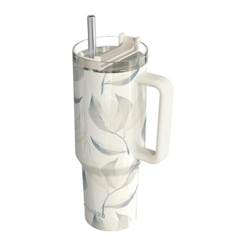 Quokka Stream - 1200 ml stainless steel thermal mug with straw (Cotton)