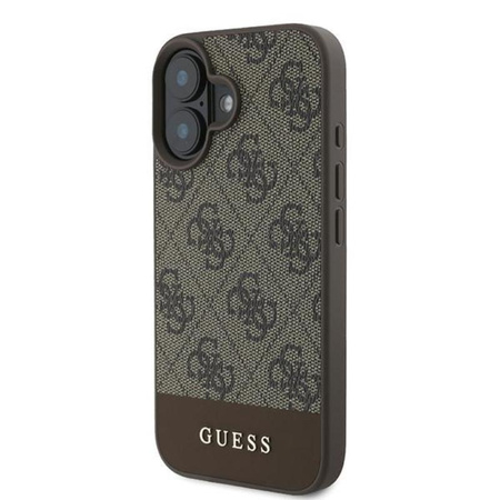 Guess 4G Bottom Stripe – Hülle für iPhone 16 Plus (braun)
