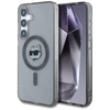 Karl Lagerfeld Button Choupette Head nyomtatott logó MagSafe - Samsung Galaxy S25 tok (fekete)