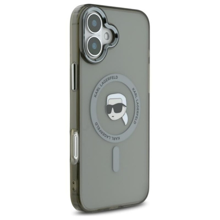 Karl Lagerfeld IML fém Karl Head MagSafe - iPhone 16 Plus tok (fekete)