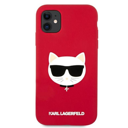 Karl Lagerfeld Choupette Head Silicone - Coque iPhone 11 (rouge)