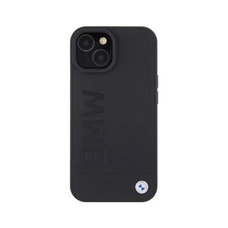 Kožené pouzdro BMW Hot Stamp MagSafe - iPhone 15 (černé)