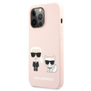 Karl Lagerfeld Silikon Karl & Choupette - Hülle für iPhone 13 Pro (Pink)