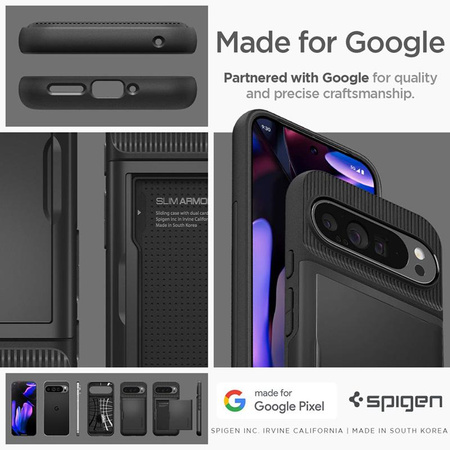 Spigen Slim Armor CS - Étui pour Google Pixel 9 Pro XL (Noir)