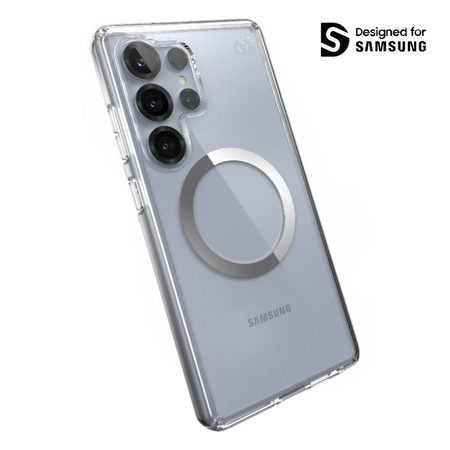 Speck Presidio Perfect-Clear Magnet - Hülle für Samsung Galaxy S25 Ultra MagSafe (Clear / Chrome Finish / Serene Silver)