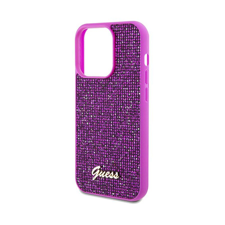 Guess Disco Metal Script - pouzdro pro iPhone 14 Pro (fuchsiová)