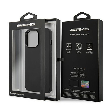 AMG Leather Hot Stamped - Tasche für iPhone 14 Pro Max (Schwarz)
