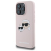 Karl Lagerfeld Silikon Doppelköpfe drucken MagSafe - iPhone 16 Pro Fall (rosa)