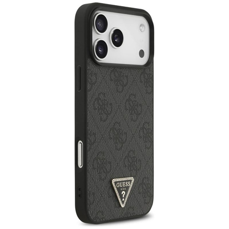 Guess Leather 4G Triangle Strass MagSafe - Case iPhone 17 Pro Max (Black)