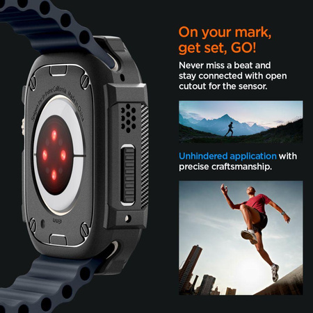 Spigen Rugged Armor - Obudowa do Apple Watch Ultra 49 mm (czarny)