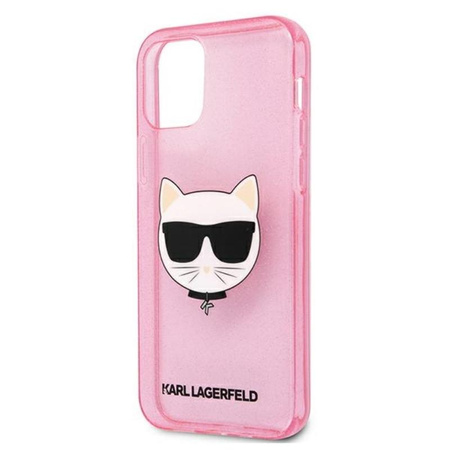 Karl Lagerfeld Choupette Head Glitter - Coque iPhone 12 Pro Max (rose)