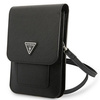 Guess Wallet Saffiano Triangle Logo Phone Bag (Black)