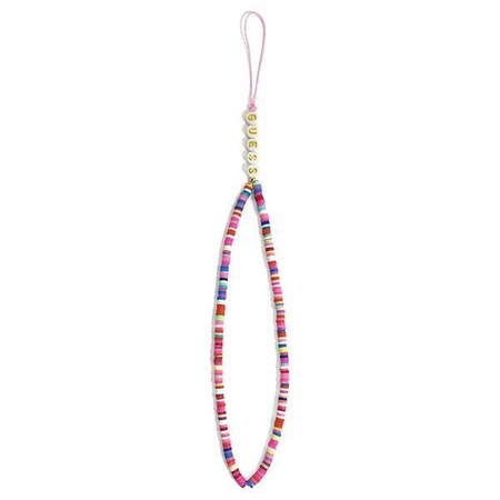 Guess Phone Strap Beads Heishi Multicolor Pink