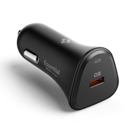 Spigen Essential EV301 - USB-C PD 3.0 PPS 30W Autoladegerät (Schwarz)