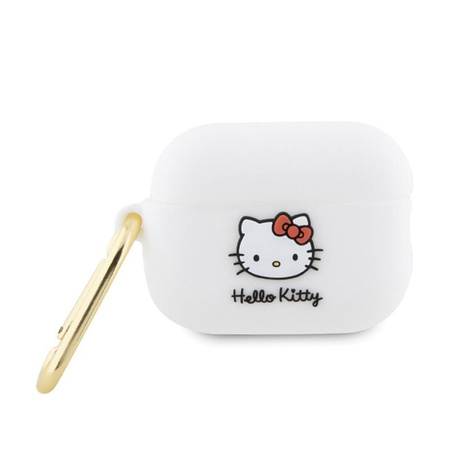 Hello Kitty Silikonová 3D hlava kočičky - pouzdro pro AirPods Pro 2 (bílé)