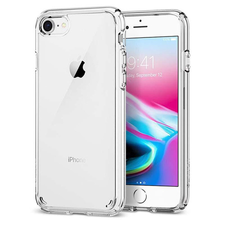 Spigen Ultra Hybrid - Coque pour iPhone SE 2022 / SE 2020 / 8 / 7 (Transparent)