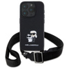 Karl Lagerfeld Saffiano Karl & Choupette Metal Pin CBDY Strap - Case for iPhone 16 Pro (black)