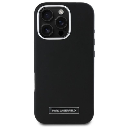 Karl Lagerfeld FW Metallplatte MagSafe - iPhone 16 Pro Max Tasche (schwarz)